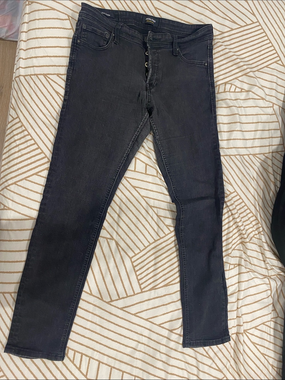 Jack & Jones Men's Slim Black Denim Jeans